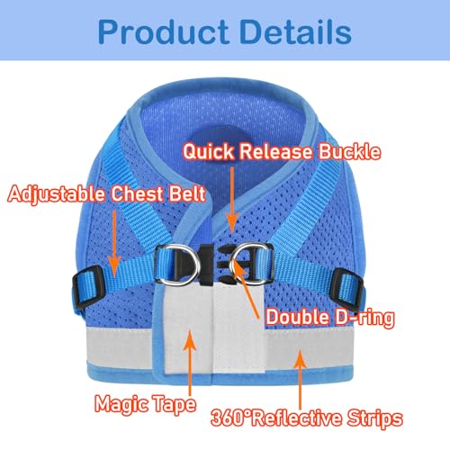 Cat Harness and Leash Set (XS (Chest: 6" - 8") / SkyBlue)