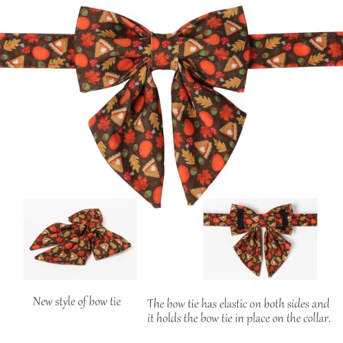 Halloween Dog Collar with Sailor Bow (Pumpkin Pie(Sailor Bow) / X-Large (Pack of 1))