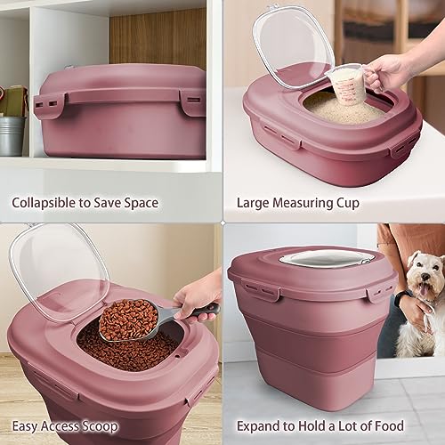 Rice Storage Bin Cereal Containers (Pink)