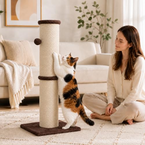 32 Inch Tall Cat Scratching Post (X-Large / Brown)