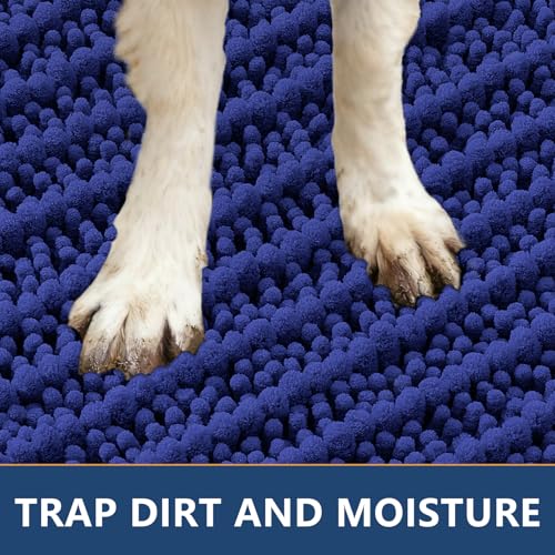 Dog Door Mat for Muddy Paws 48x30 (Layered-Navy Blue / 48"X30")