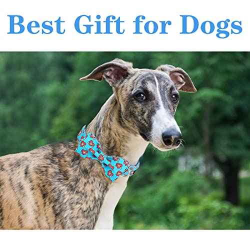 Valentine's Day Dog Collar with Bow Tie Blue Heart Puppy Collar Best Gift for Small Medium Large Boys Girls (X-Small / Blue MoM Love)
