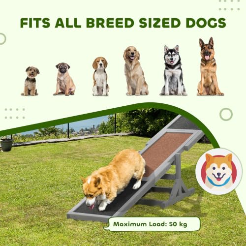 Wooden Dog Agility Seesaw for Exercise 71" L x 12" W x 12" H Gray (70.75" x 11.75" x 11.75" / Grey)