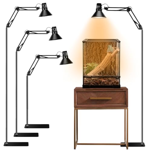 Reptile Heat lamp Reptile Light Fixture with Heat Lamp Stand (15.7-74.3 inches (with Lampshade))