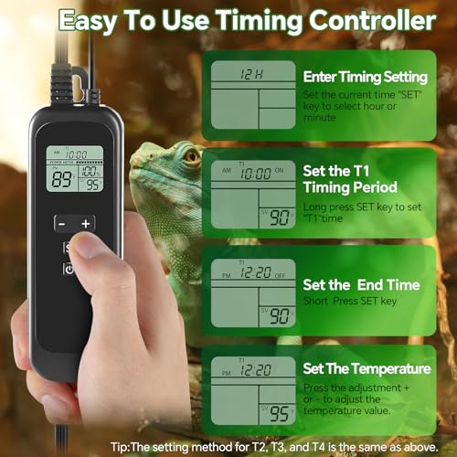 5.5 inch Reptile Heat Lamp Fixture with Thermostat and Timer (5.5 inch without CHE Bulb)