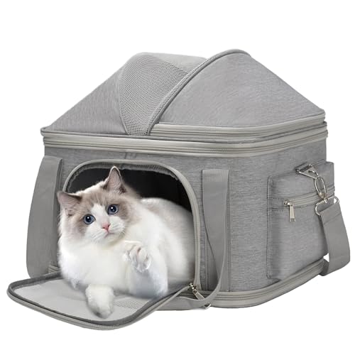 Airline Approved Pet Carrier Soft (Grey / 16.2" L x 11.4" W x 13" H)