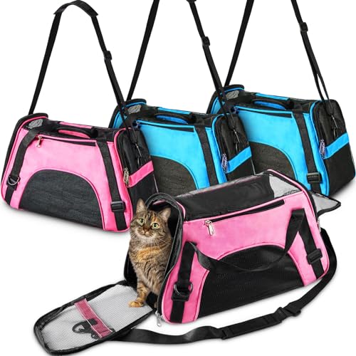 4 Pcs Cat Carrier Soft (Rose Red, Blue)