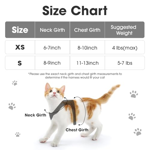 Cat Vest Harness and Leash Set (Grey / S)