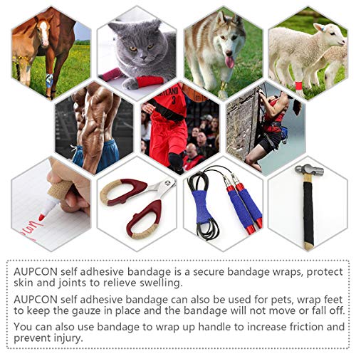 Vet Wrap Cohesive Bandages Bulk Self Adhesive Bandage Wrap Self Adherent Wrap Non (2 Inch Black)