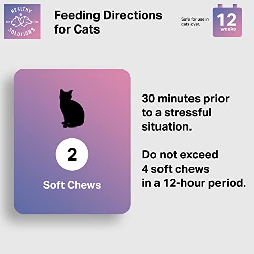 Healthy Solutions Cat Calming Treats & Anxiety Relief with Melatonin (60 Soft Chews- Cat)