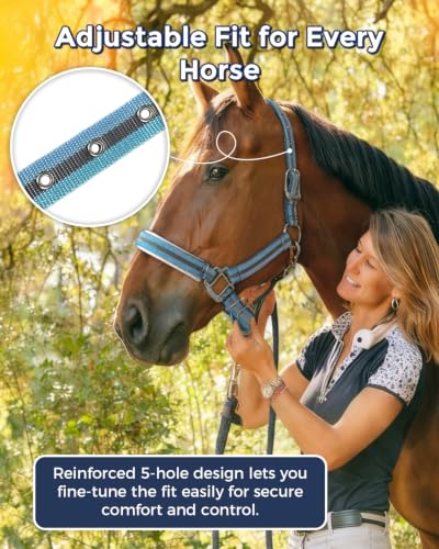 Adjustable Horse Halter (BLUE / Full)