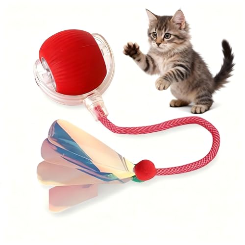 Automatic Cat Toy Ball for Indoor Cats (Red)