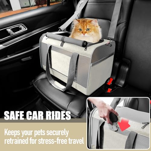 Large Cat Carrier Soft (Beige / 18.1"L x 11.8"W x 11.8"H)