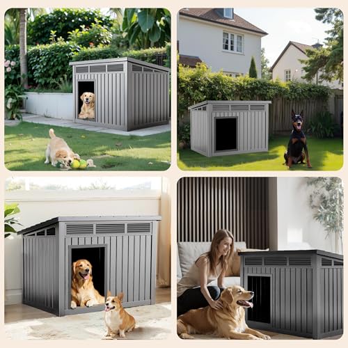Dog House Indoor Outdoor (Gray / 42.87"L x 32.95"W x 31.61"H)