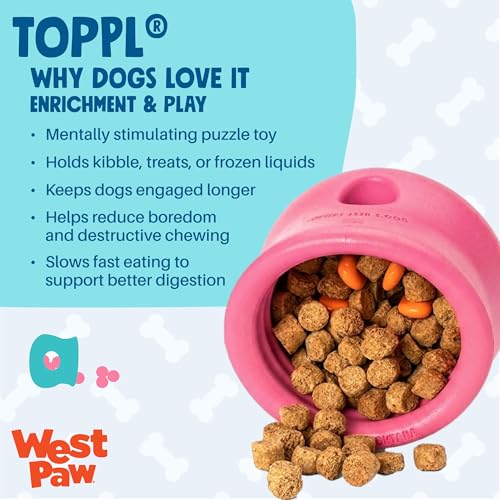 Zogoflex Toppl Interactive Treat Dispensing Puzzle Dog Toy for Mental Stimulation & Enrichment (Small / Teal)