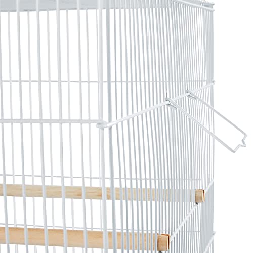 30‘’ Flight Bird Cage Stackable Design for Small and Medium Birds with Slide Out Tray and Bottom Grate Budgies Cockatiels Lovebirds Canaries Parakeet Cage (White)