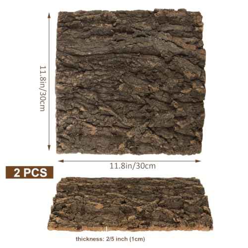 2PCS Cork Terrarium Background 11.8x11.8in for Reptile (2PCS-11.8×11.8in)