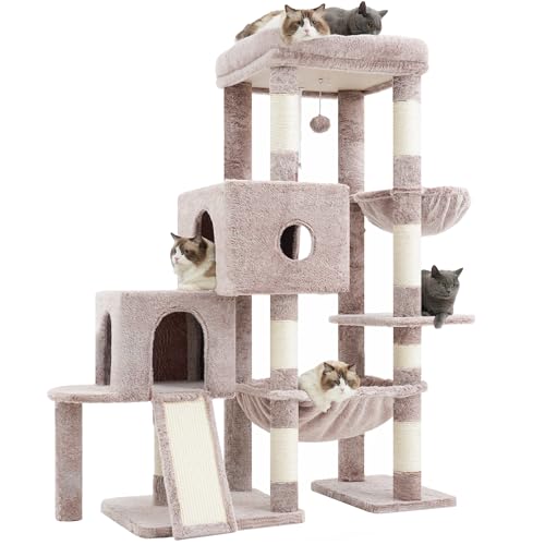 Cat Tree Tower with Plush Steped Condos (50 inches / Muchroom)