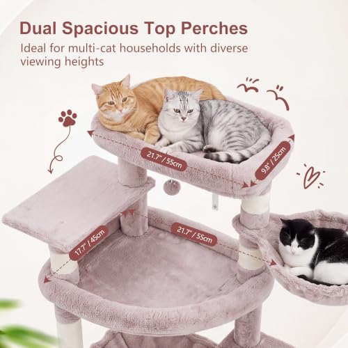 Tall Cat Tree for Large Cat (Rosy Brown / 75.2 inch)