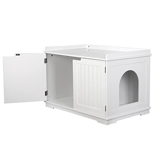 Wooden Cat Litter Cabinet (White)