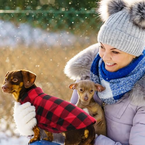 4 Pack Dog Fleece Vest (Zing Colorful Plaid / Large (Chest Girth: 20.9'' ))