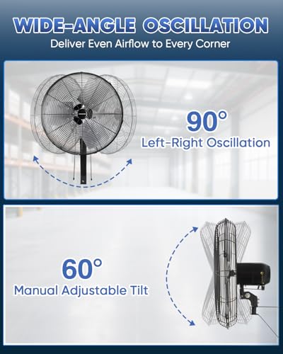 20 Inch Industrial Oscillating Wall Mount Fan 5500CFM (20 Inch)