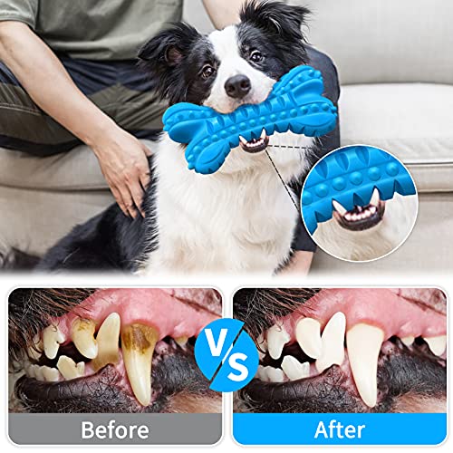 Dog Toys for Aggressive Chewers (Large / Bone-Blue)