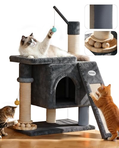 Eco Wood Cat Tree Tower (Onyx Gray)