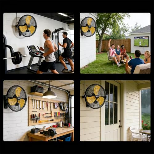 2600 CFM 14 inch Outdoor High Velocity Wall Mounted Fan (Yellow / 14 inches)