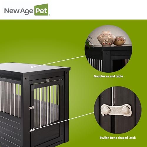 ECOFLEX® Large Furniture Style Dog Crate & End Table (Black / 35.4"L x 24.0"W x 28.0"H)