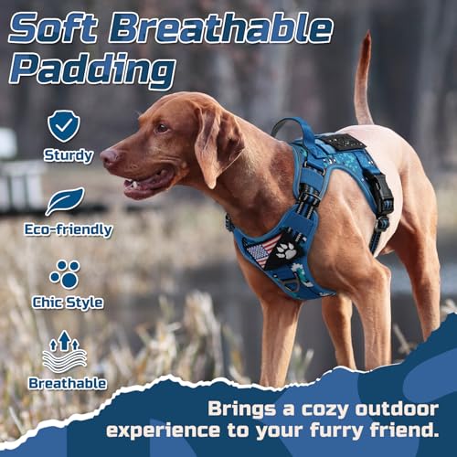 Tactical Dog Harness for X (Blue Camo / X-Large)
