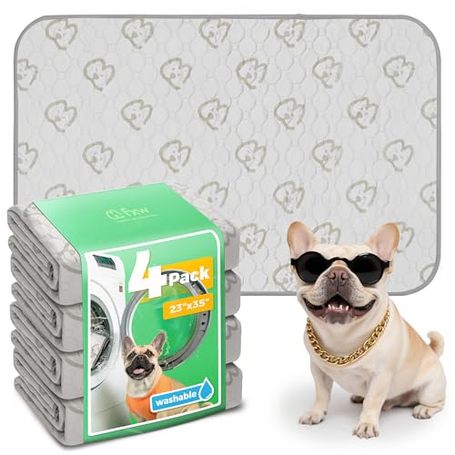 Washable Pee Pads for Dogs (Khaki / 23" x 35" (4 Packs))