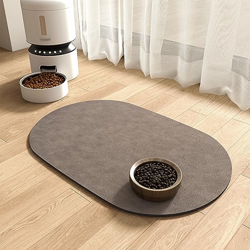 Absorbent Dog Food Mat (Brown / 12"x19")