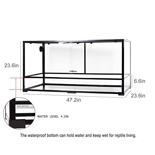 REPTIZOO Large Reptile Terrarium 120 Gallon (48" x 24" x 24" (120 Gallon))