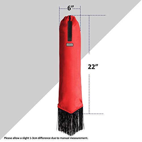 Smooth Lightweight Adjustable Fastener Nylon Horse Tail Bag with Fringe (Scarlet Red)