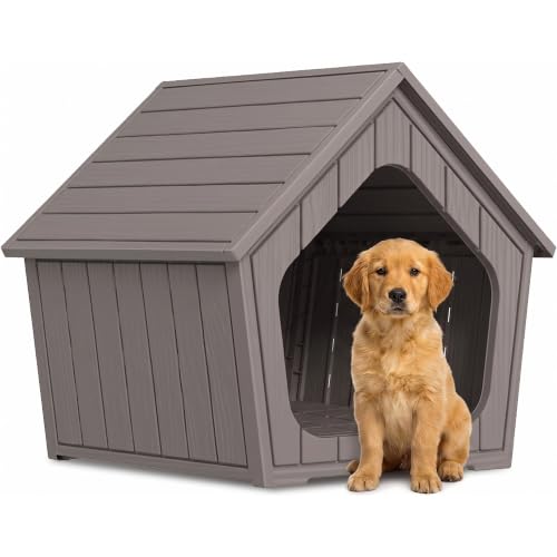 Outdoor Dog House for Small Dogs (Grey / XSmall Dog: 22.8 Inch)