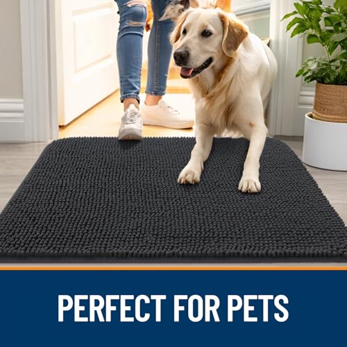 Dog Door Mat for Muddy Paws 47x17 (Dark Grey / 47" X 17")