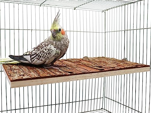 13.6 × 7.9 inch Large Bird Perch Stand Platform (13.6 × 7.9 inch)