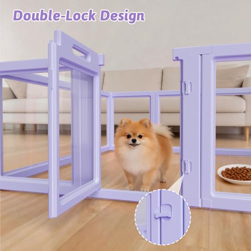 DIY Clear Acrylic Dog Playpen House (Purple / 23.6"H)