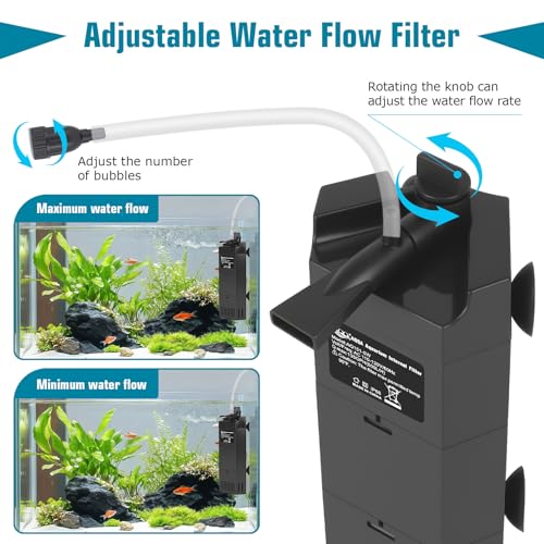 Submersible Aquarium Filter for 50 (12W for 50-100 Gallon)