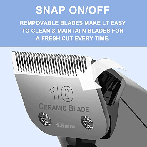 2PC 10 Blade Dog Grooming Clipper Blades Compatible with Andis Dog Clipper (2pc 10:1/16''(1.5mm))