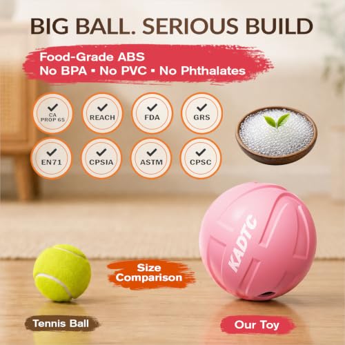 XL Rolling Dog Treat Dispenser Toys Wobble Giggle Ball Slow Feeder (Pink)