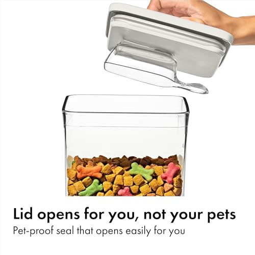 Pet Food Storage POP Container with Scoop (Whisker Gray / 6.0 Qt)