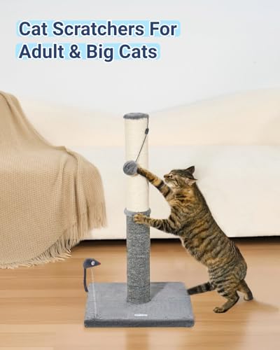 Tall Cat Scratching Post (29.5" / Light Gray)