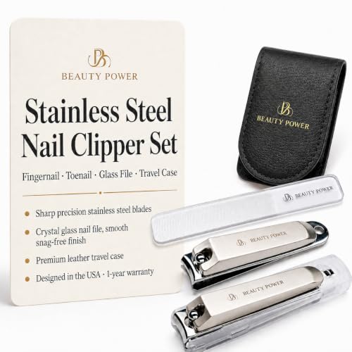 Nail Clippers Set 3 in 1 for Men (Black Case)
