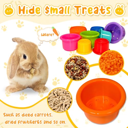 8 Pcs Stacking Cups for Small Animal Toys (Bright colors)
