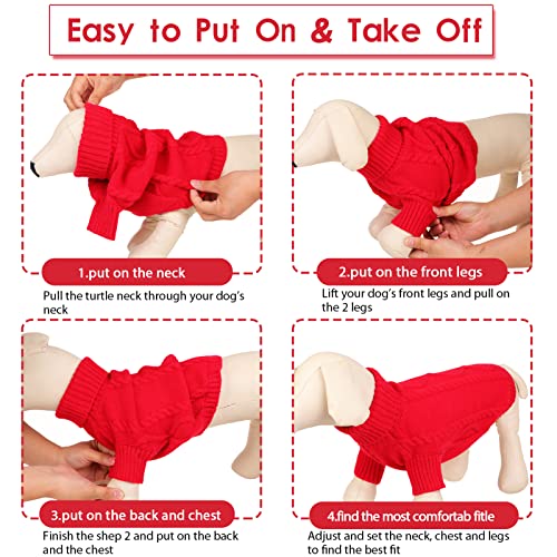 Small Dog Pullover Sweater for Medium Dogs Girl (Medium / Red)