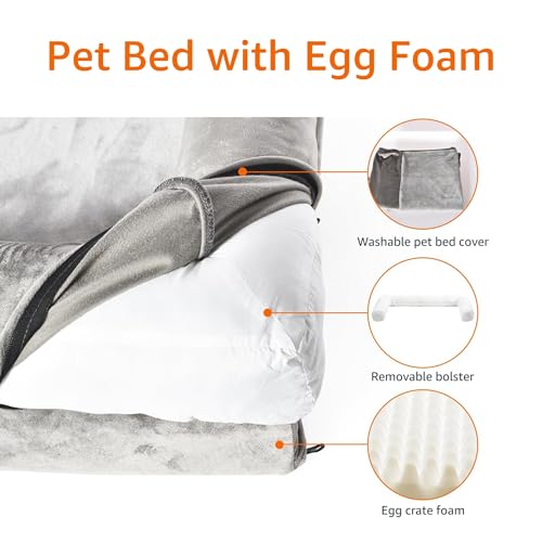 Dog Bed with Premium Foam (Sofa-Style Bed / Extra Large / Taupe)