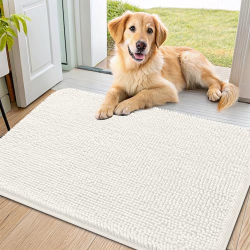 Dog Door Mat for Muddy Paws 36x24 (Ivory / 36"X24")