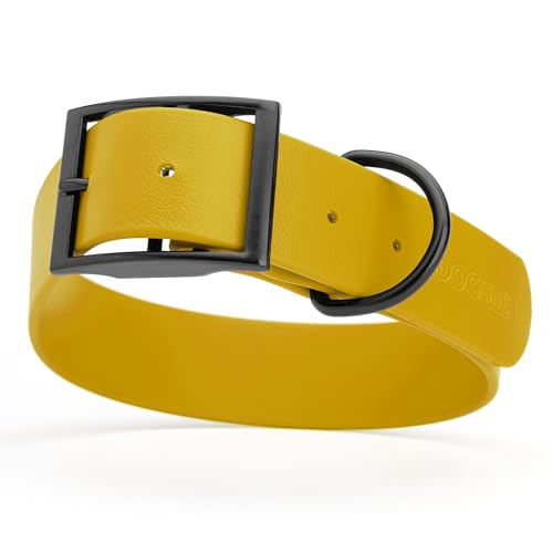 Biothane Waterproof Dog Collar Strong Coated Nylon Webbing with Black Hardware Odor